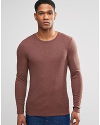 Мужской коричневый свитер с круглым вырезом от Asos