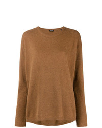 Женский коричневый свитер с круглым вырезом от Aspesi