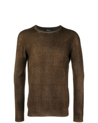 Мужской коричневый свитер с круглым вырезом от Avant Toi