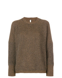 Женский коричневый свитер с круглым вырезом от Boboutic