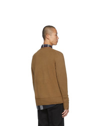 Мужской коричневый свитер с круглым вырезом от Burberry