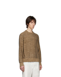 Мужской коричневый свитер с круглым вырезом от Lemaire