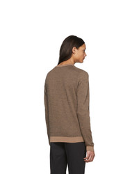 Мужской коричневый свитер с круглым вырезом от Fendi