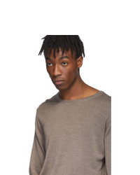 Мужской коричневый свитер с круглым вырезом от Maison Margiela