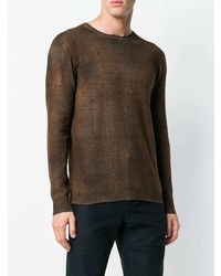 Мужской коричневый свитер с круглым вырезом от Avant Toi