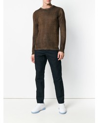 Мужской коричневый свитер с круглым вырезом от Avant Toi