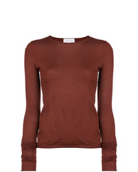Женский коричневый свитер с круглым вырезом от Christian Wijnants
