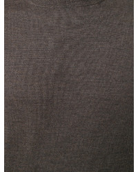 Мужской коричневый свитер с круглым вырезом от Fay