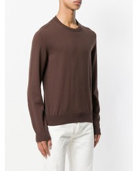Мужской коричневый свитер с круглым вырезом от Maison Margiela