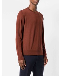 Мужской коричневый свитер с круглым вырезом от Falke