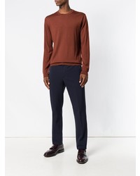 Мужской коричневый свитер с круглым вырезом от Falke