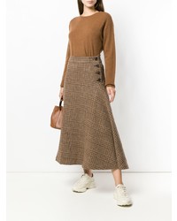 Женский коричневый свитер с круглым вырезом от Aspesi