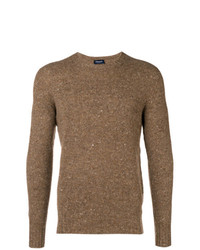 Мужской коричневый свитер с круглым вырезом от Drumohr