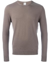 Мужской коричневый свитер с круглым вырезом от Eleventy