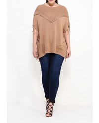 Женский коричневый свитер с круглым вырезом от Evans