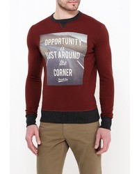 Мужской коричневый свитер с круглым вырезом от Frank NY