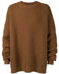 Мужской коричневый свитер с круглым вырезом от Haider Ackermann