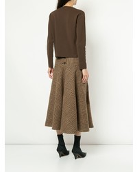 Женский коричневый свитер с круглым вырезом от Le Ciel Bleu