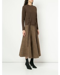 Женский коричневый свитер с круглым вырезом от Le Ciel Bleu