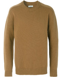 Мужской коричневый свитер с круглым вырезом от Laneus