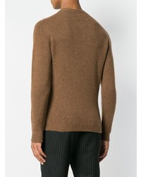 Мужской коричневый свитер с круглым вырезом от Nuur