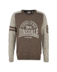 Мужской коричневый свитер с круглым вырезом от Lonsdale