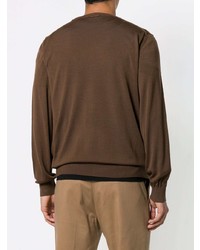 Мужской коричневый свитер с круглым вырезом от Z Zegna