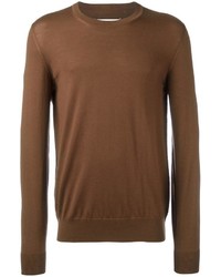 Мужской коричневый свитер с круглым вырезом от Maison Margiela