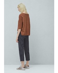 Женский коричневый свитер с круглым вырезом от Mango