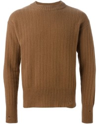 Мужской коричневый свитер с круглым вырезом от Marni