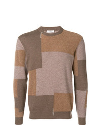 Мужской коричневый свитер с круглым вырезом от Mauro Grifoni