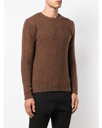 Мужской коричневый свитер с круглым вырезом от Dell'oglio