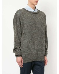 Мужской коричневый свитер с круглым вырезом от E. Tautz