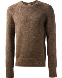Мужской коричневый свитер с круглым вырезом от Neil Barrett