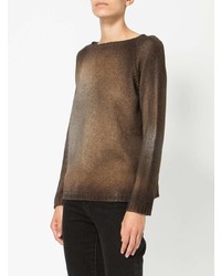 Женский коричневый свитер с круглым вырезом от Avant Toi