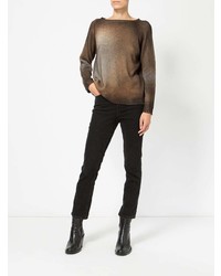 Женский коричневый свитер с круглым вырезом от Avant Toi