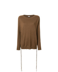 Женский коричневый свитер с круглым вырезом от P.A.R.O.S.H.