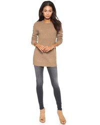 Женский коричневый свитер с круглым вырезом от Equipment