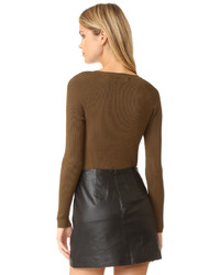 Женский коричневый свитер с круглым вырезом от 525 America