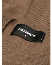 Мужской коричневый свитер с круглым вырезом от DSQUARED2