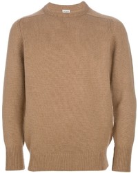 Мужской коричневый свитер с круглым вырезом от Saint Laurent