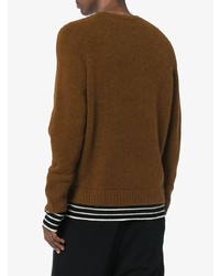 Мужской коричневый свитер с круглым вырезом от Haider Ackermann