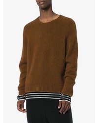 Мужской коричневый свитер с круглым вырезом от Haider Ackermann