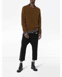 Мужской коричневый свитер с круглым вырезом от Haider Ackermann