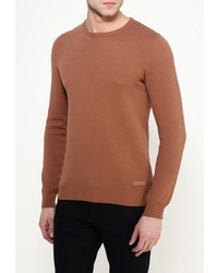 Мужской коричневый свитер с круглым вырезом от Top Secret