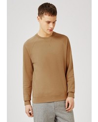 Мужской коричневый свитер с круглым вырезом от Topman