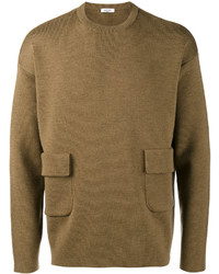 Мужской коричневый свитер с круглым вырезом от Valentino
