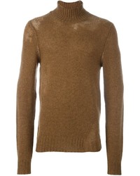 Мужской коричневый свитер от Maison Margiela