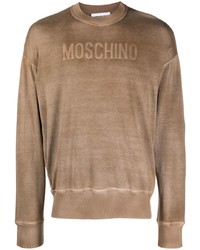 Мужской коричневый свитшот с принтом от Moschino