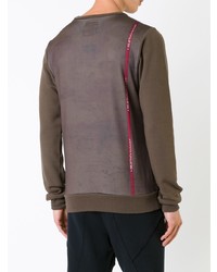 Мужской коричневый свитшот с принтом от Yoshiokubo